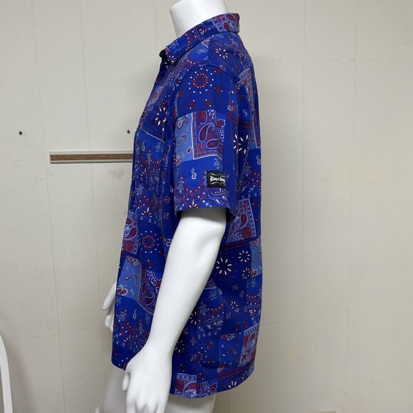 Snoop Dogg Dogg Supply Shirt Mens 2XL Blue Bandana Print Short Sleeve Cotton - Picture 2 of 9